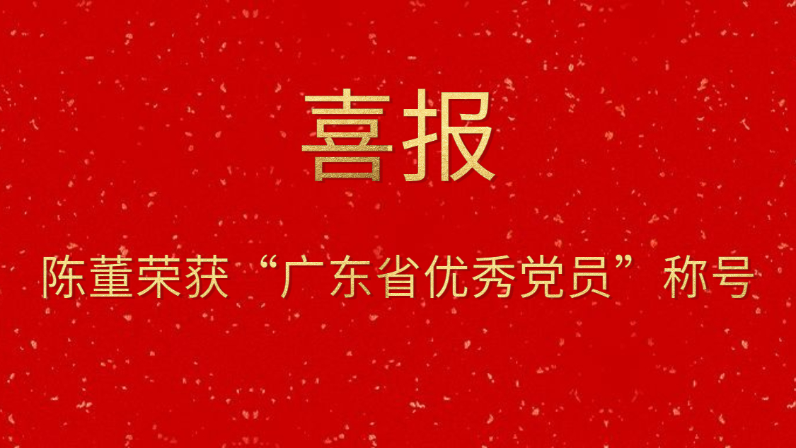 陈董荣获“广东省优秀党员”称呼